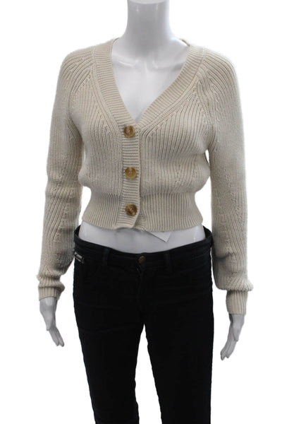 Z Supply Womens Long Sleeves Button Down Cardigan Sweater White Size Small