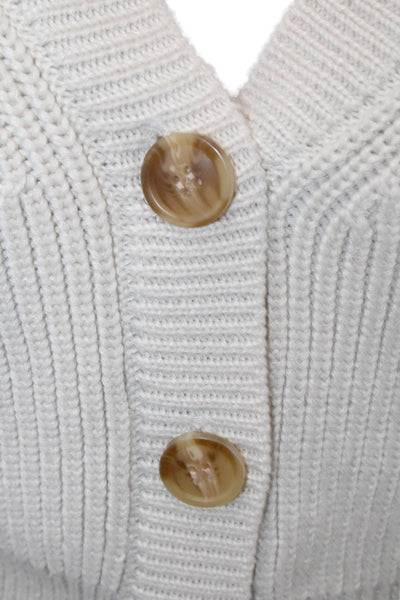 Z Supply Womens Long Sleeves Button Down Cardigan Sweater White Size Small
