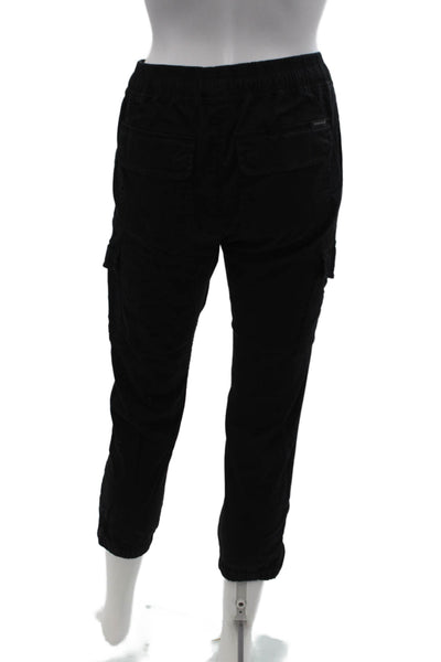 Sanctuary Womens Cotton High Rise Drawstring Cuff Ankle Jogger Pants Black Sz XS