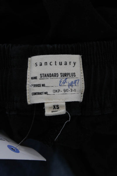 Sanctuary Womens Cotton High Rise Drawstring Cuff Ankle Jogger Pants Black Sz XS