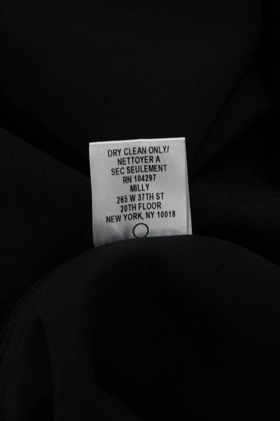 Milly Womens Tie Back Cut Out Long Sleeve Blouse Top Black Size 0