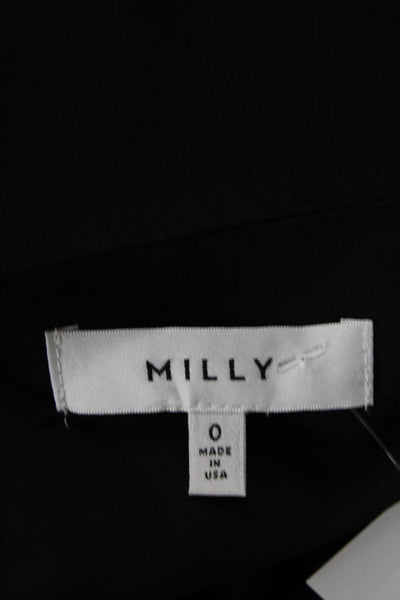 Milly Womens Tie Back Cut Out Long Sleeve Blouse Top Black Size 0
