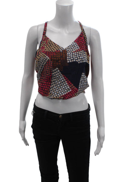 Ramy Brook Womens Printed V-neck Long Sleeve Blouse Top Multicolor Size XS