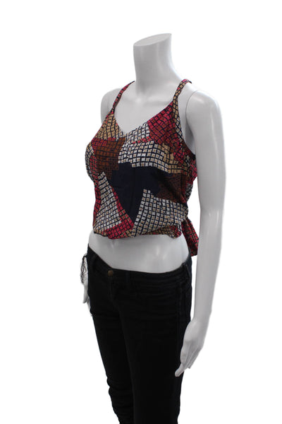 Ramy Brook Womens Printed V-neck Long Sleeve Blouse Top Multicolor Size XS
