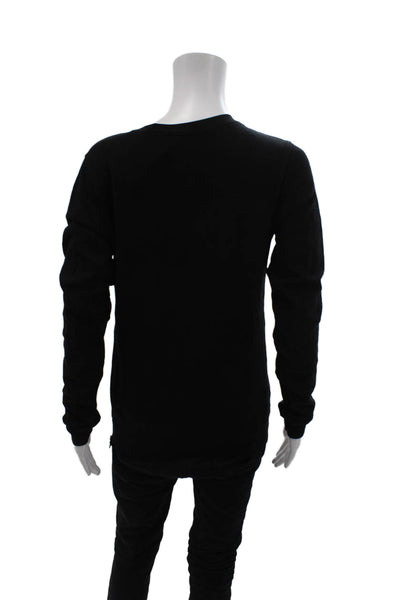 Cotton Citizen Womens Cotton Crew Neck Zippered Detail Top Black Size S