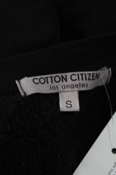 Cotton Citizen Womens Cotton Crew Neck Zippered Detail Top Black Size S