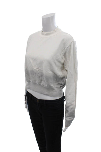 Cotton Citizen Womens Cotton Crew Neck Ombre Print Sweatshirt White Size XS