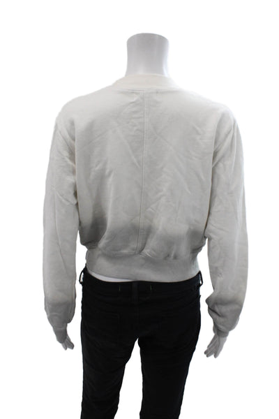Cotton Citizen Womens Cotton Crew Neck Ombre Print Sweatshirt White Size XS