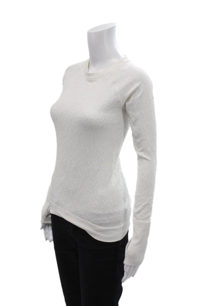 Lululemon Womens Crew Neck Long Sleeve Casual Athletic Top White Size S