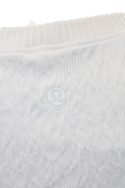 Lululemon Womens Crew Neck Long Sleeve Casual Athletic Top White Size S
