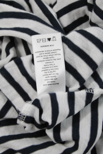 Rag & Bone Womens Cotton Long Sleeve Striped Print Turtleneck Top White Size S