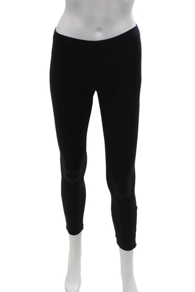 David Lerner Womens Elastic Waist Zippered Ankle Detail Leggings Black Size S