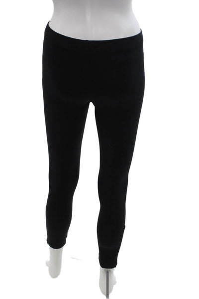David Lerner Womens Elastic Waist Zippered Ankle Detail Leggings Black Size S