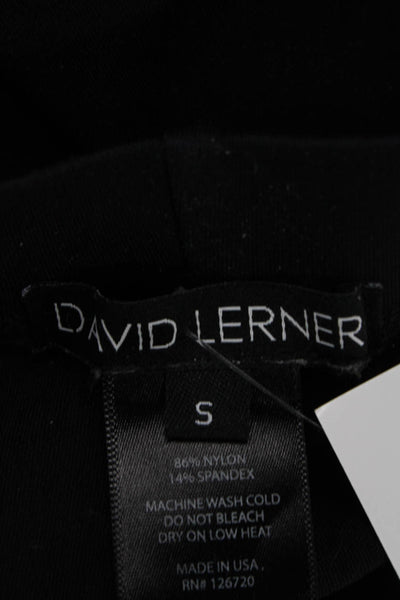 David Lerner Womens Elastic Waist Zippered Ankle Detail Leggings Black Size S