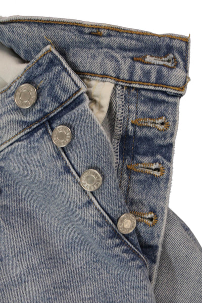 Agolde Womens Cotton Distressed Detail Pocketed Casual Skinny Jeans Blue Size 24
