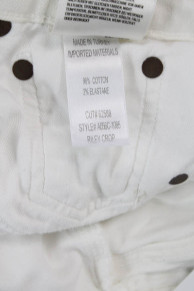 Agolde Womens Cotton Buttoned Pocketed Skinny Jeans White Size 24