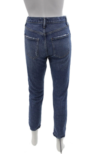 Agolde Womens Cotton Distressed Detail Pocketed Casual Jeans Blue Size 24