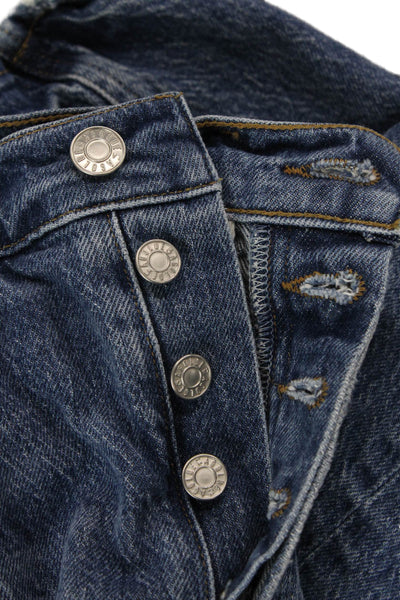 Agolde Womens Cotton Distressed Detail Pocketed Casual Jeans Blue Size 24