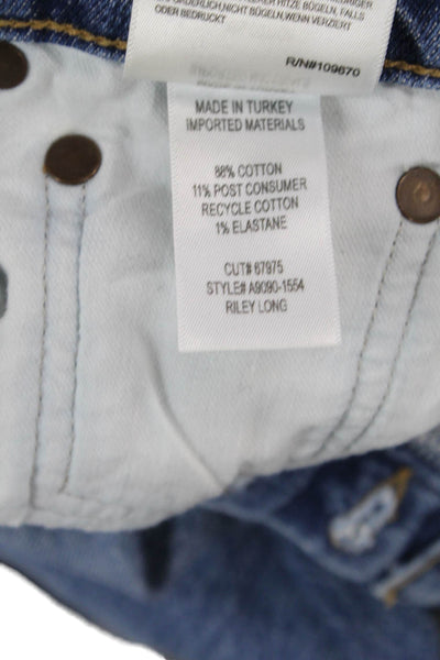 Agolde Womens Cotton Distressed Detail Pocketed Casual Jeans Blue Size 24