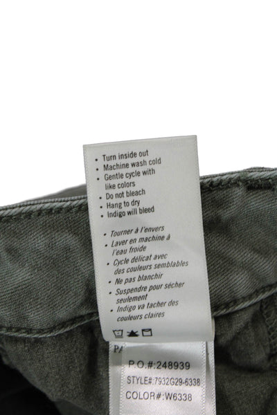 Paige Womens Cotton Cargo Pocket Detail Mid Rise Skinny Jeans Green Size 23
