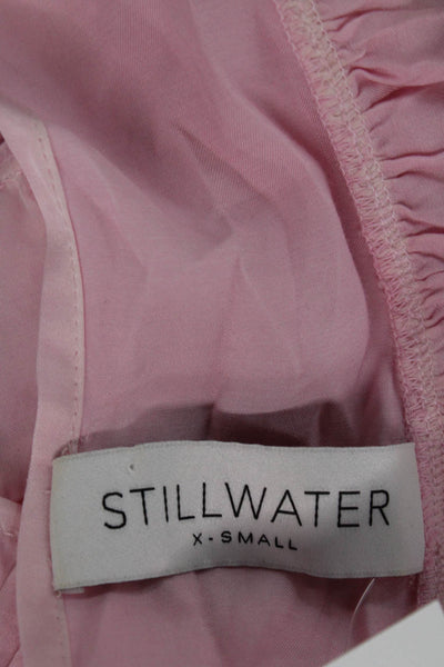 Stillwater Womens Ombre Print V-neck Ruffle Mini Dress Pink Orange Size XS