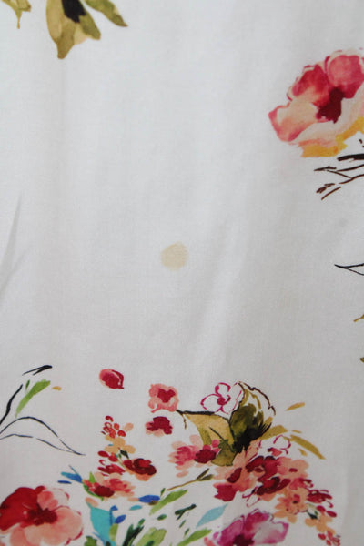 Marjorelle Womens Floral V-neck Sleeveless Asymmetric Dress White Size XS