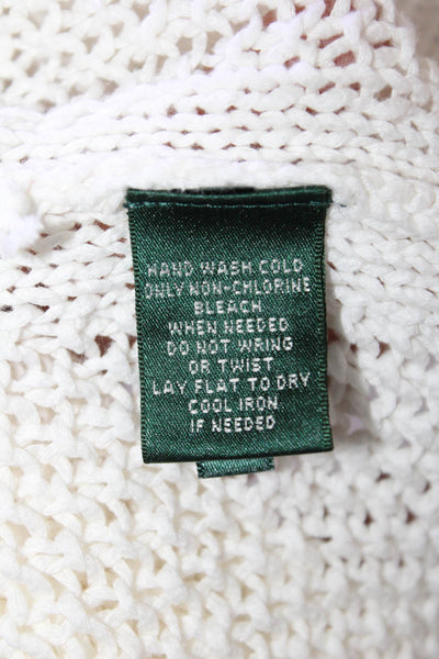 Lauren Ralph Lauren Green Label Womens Long Sleeve Knit Sweater White Size XL