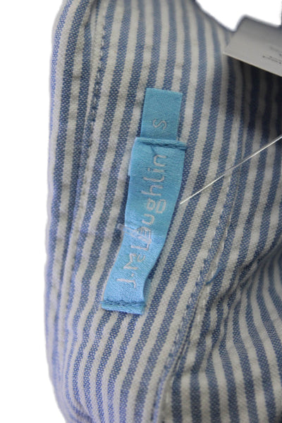 J. Mclaughlin Womens Cotton Long Sleeve Stripe Button Up Blouse Blue Size S