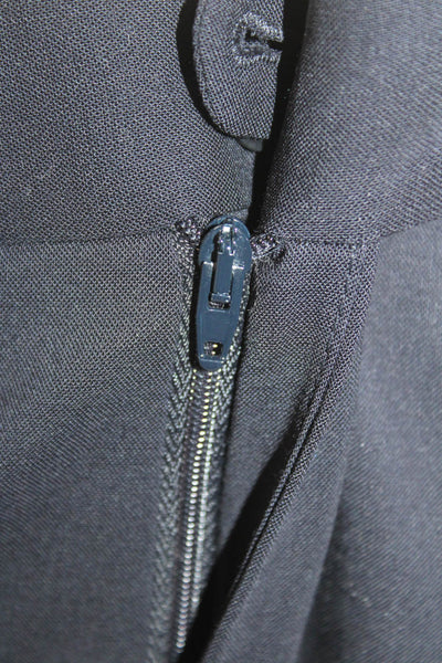 Tombolini Mens Wool Straight Leg Zip Fly Tailored Dress Pants Navy Blue Size 34