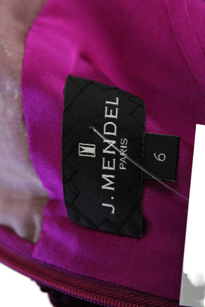 J. Mendel Womens Lace Overlay Detail Sheer Panel Dress Pink Size 6