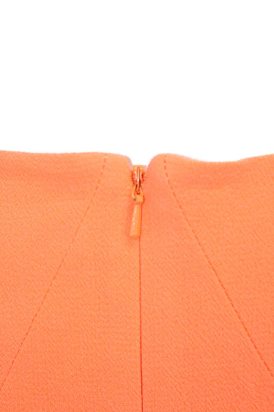 Christopher Kane Womens Wool Sleeveless Pleated Detail Dress Orange Size 8