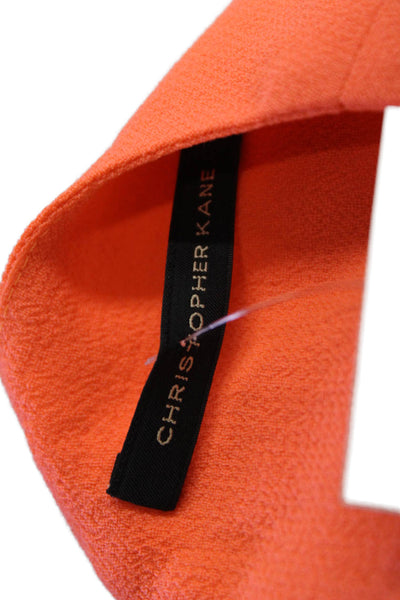 Christopher Kane Womens Wool Sleeveless Pleated Detail Dress Orange Size 8