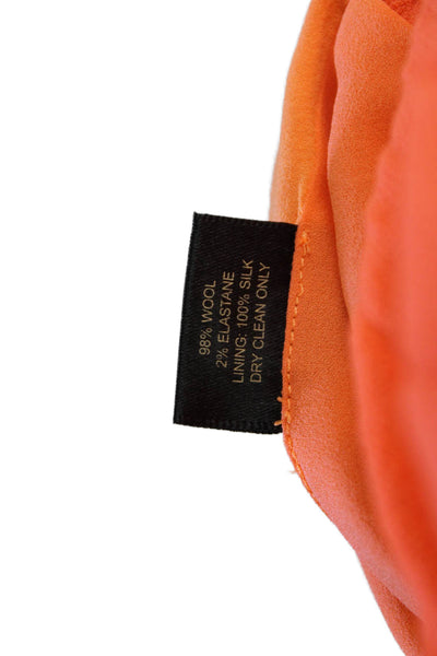 Christopher Kane Womens Wool Sleeveless Pleated Detail Dress Orange Size 8