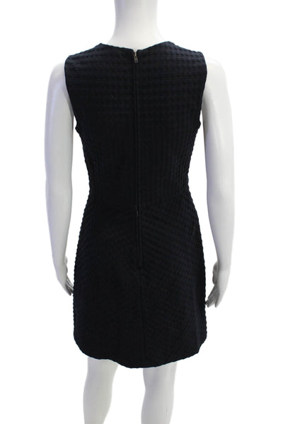 Theory Womens Sleeveless Waffle Knit Zippered A-Line Dress Blue Size 4