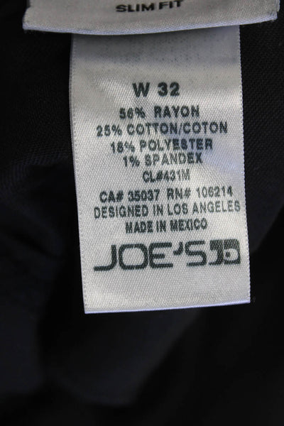 Joes Mens Cotton Blend Slim Skinny Fit Zip Fly Stretchy Jeans Black Size 32