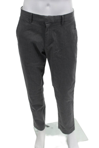 Banana Republic Mens Zipper Fly Pleated Slim Fit Dress Pants Gray Size 32x32