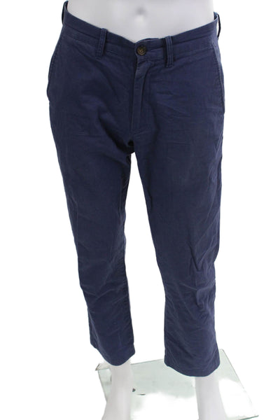 J Crew Mens Zipper Fly Straight Leg Sutton Chino Pants Navy Cotton Size 30x30