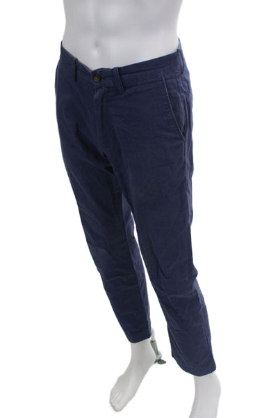 J Crew Mens Zipper Fly Straight Leg Sutton Chino Pants Navy Cotton Size 30x30