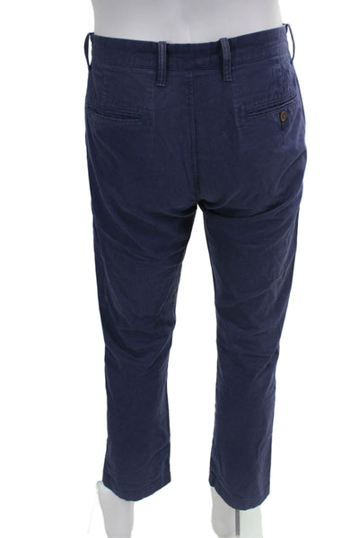 J Crew Mens Zipper Fly Straight Leg Sutton Chino Pants Navy Cotton Size 30x30