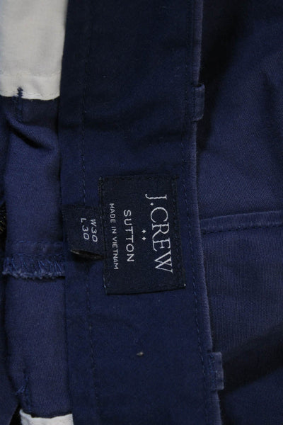 J Crew Mens Zipper Fly Straight Leg Sutton Chino Pants Navy Cotton Size 30x30