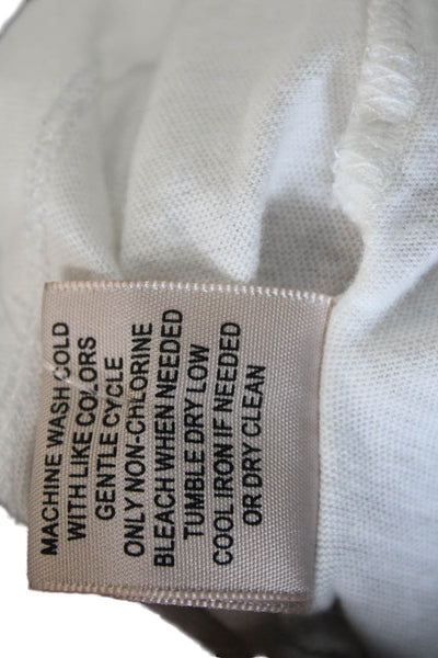 philosophy Womens Eyelet Short Sleeves Tee Shirt White Cotton Size Small