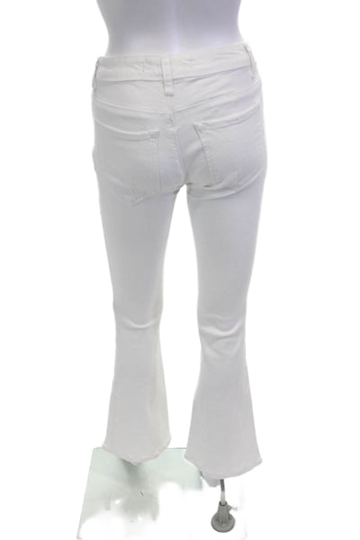 Tractr Blu Womens Zipper Fly Mid Rise Flare Leg Jeans White Denim Size 25
