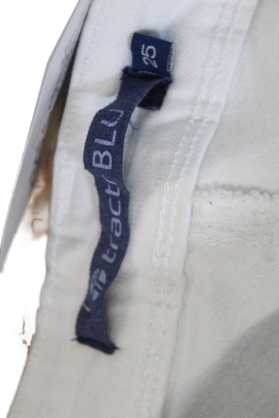 Tractr Blu Womens Zipper Fly Mid Rise Flare Leg Jeans White Denim Size 25