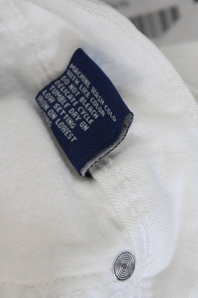 Tractr Blu Womens Zipper Fly Mid Rise Flare Leg Jeans White Denim Size 25
