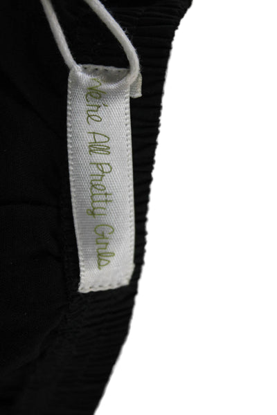 Were All Pretty Girls Womens Ibiza Lace Trim A Line Skirt Black Cotton Small