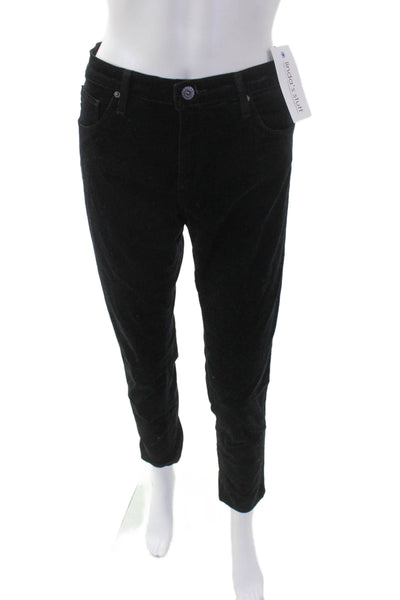 AG Adriano Goldschmied Womens Cotton Velvet Skinny Leg Pants Black Size 30