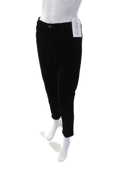 AG Adriano Goldschmied Womens Cotton Velvet Skinny Leg Pants Black Size 30