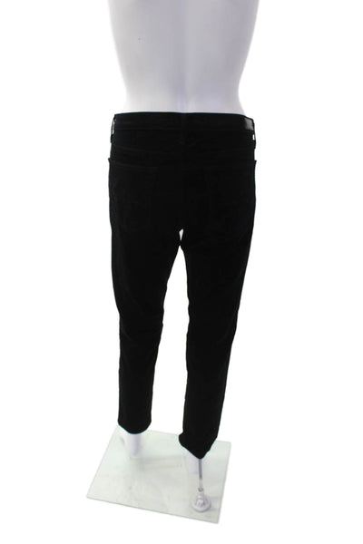 AG Adriano Goldschmied Womens Cotton Velvet Skinny Leg Pants Black Size 30