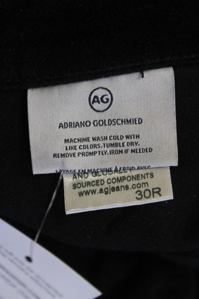 AG Adriano Goldschmied Womens Cotton Velvet Skinny Leg Pants Black Size 30