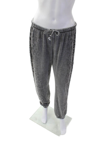 Vintage Havana Womens Cotton Animal Print Sweatshirt & Pants Set Gray Size M/L